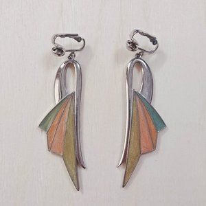 70s Vintage Colorful Metal Earrings